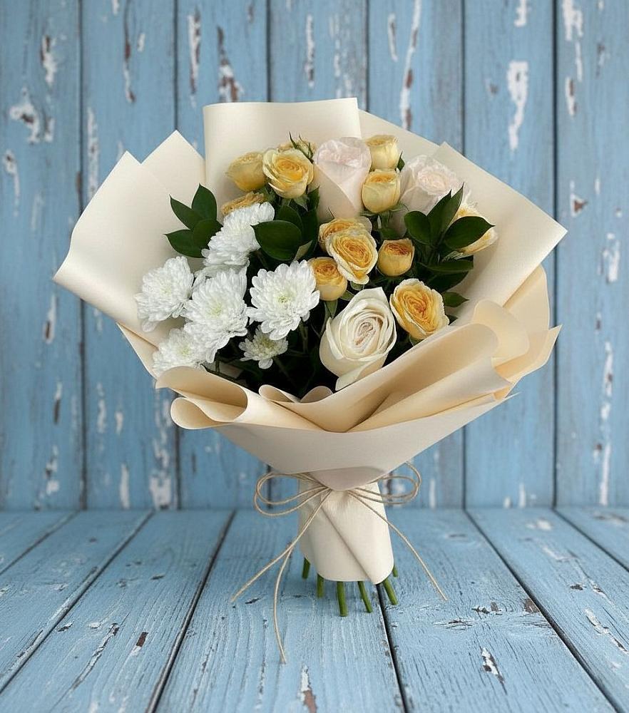 Букет цветов из: Розы и Хризантемы в Курлово