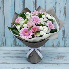 Букет цветов из:  Герберы, Альстромерии и Хризантемы #REPLACE_PRED# Курлово