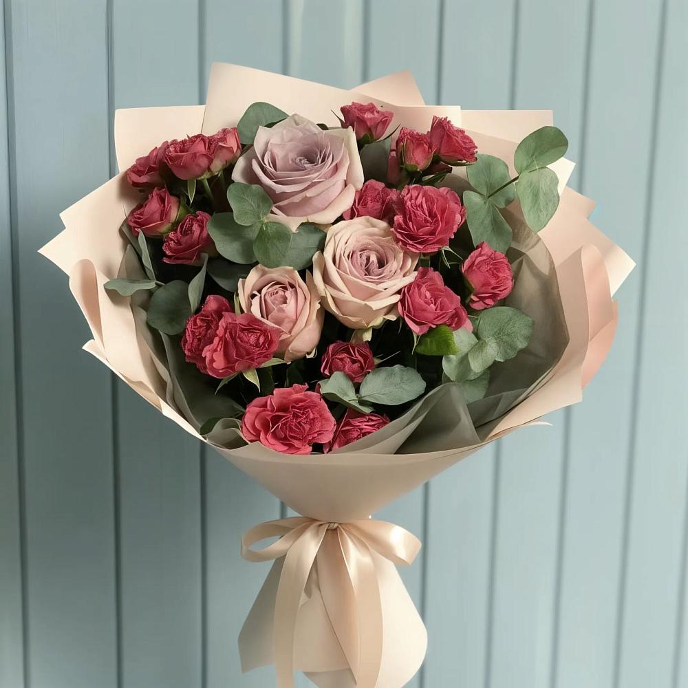 Букет цветов из: Гвоздики и Розы в Курлово