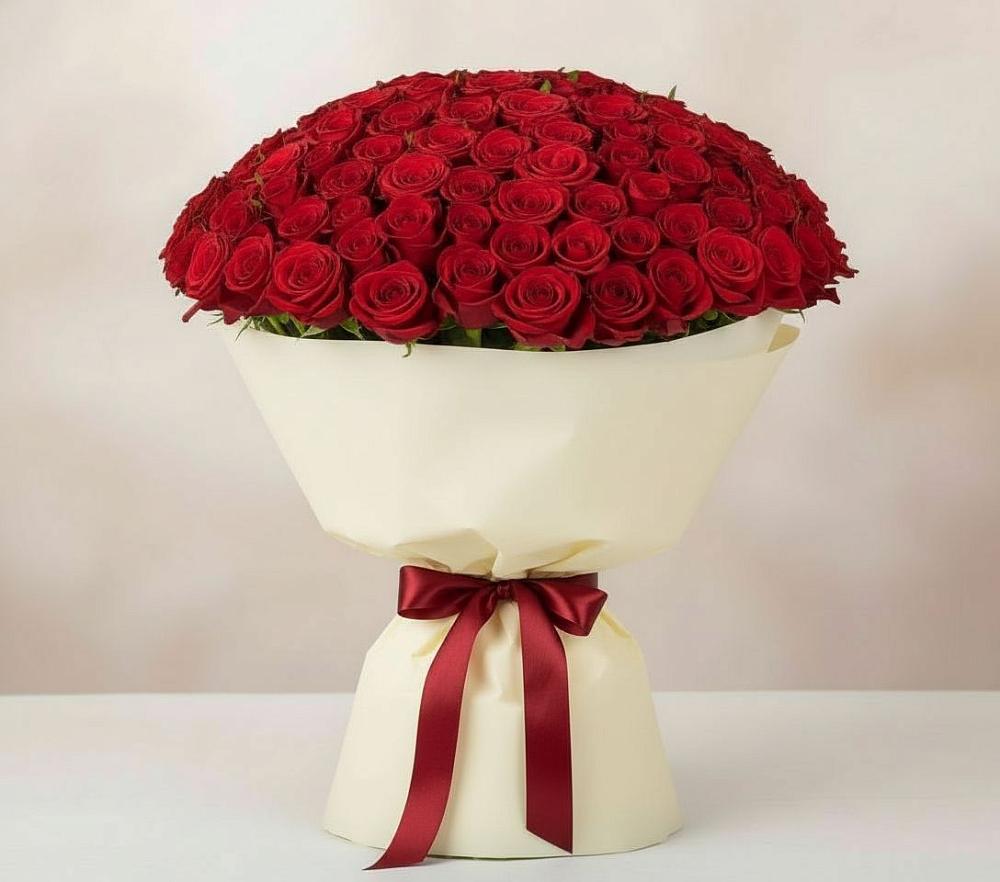 Букет 101 Красная роза Милано в Курлово
