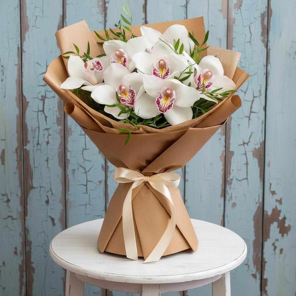 Букет цветов из: Орхидеи и Розы в Курлово