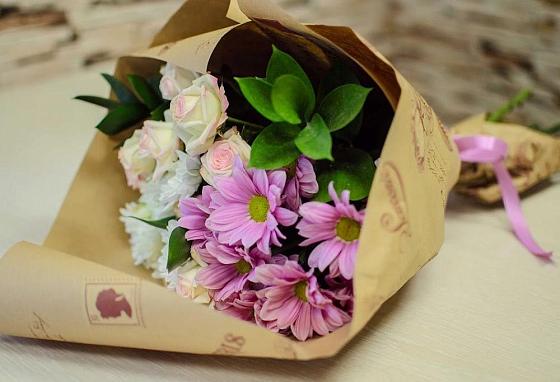 Букет цветов из: Розы и Хризантемы в Курлово