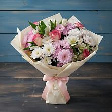 Букет цветов из:  Хризантемы, Альстромерии и Розы в Курлово