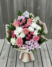 Букет цветов из:  Альстромерии, Гвоздики, Розы и Хризантемы #REPLACE_PRED# Курлово
