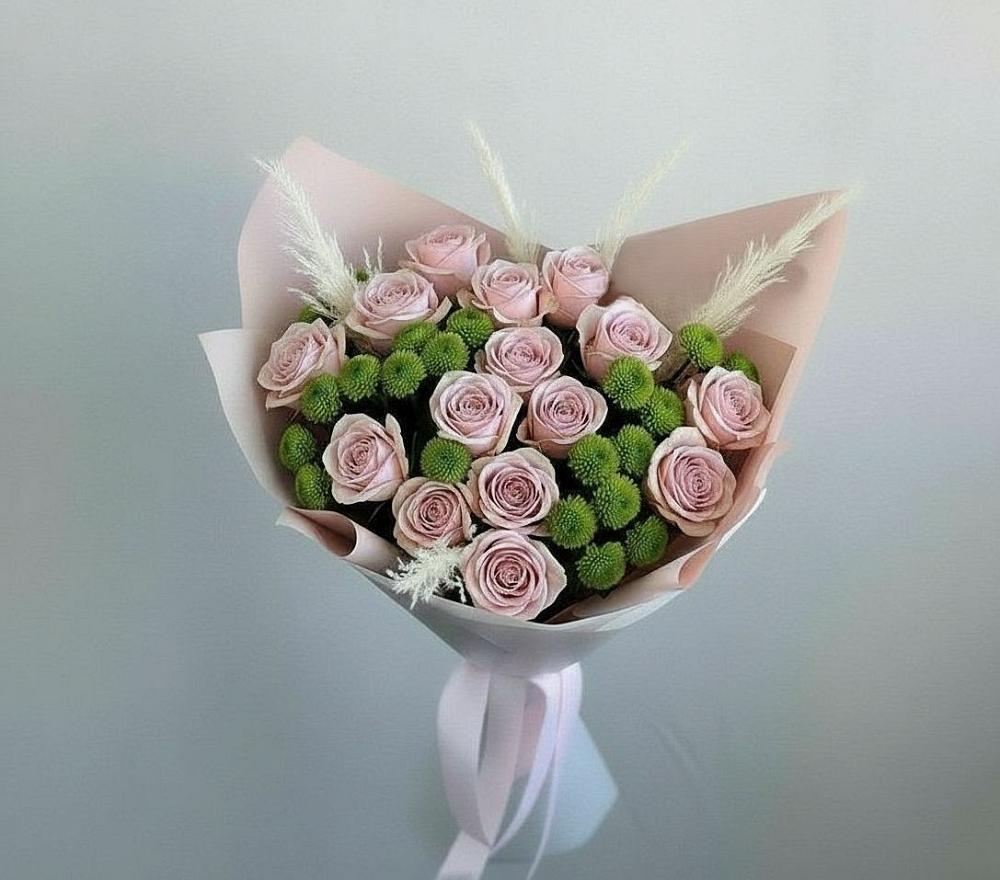 Букет цветов из: Розы и Хризантемы в Курлово