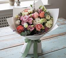 Букет цветов из:  Розы, Лизиантусы и Гвоздики #REPLACE_PRED# Курлово