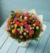 Букет Микс из разноцветных кустовых роз #REPLACE_PRED# Курлово